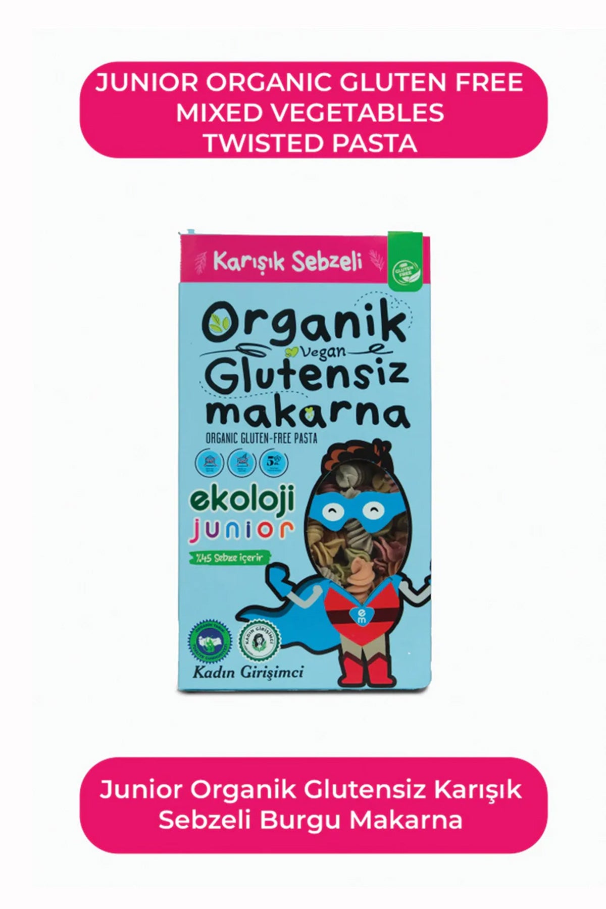 Organik Glutensiz Makarna Sebzeli Burgu 200 Gr