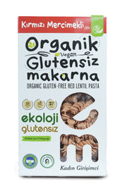 Organik Glutensiz Makarna Kırmızı Mercimekli Burgu 200 Gr