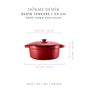 Voeux 24 cm Derin Tencere