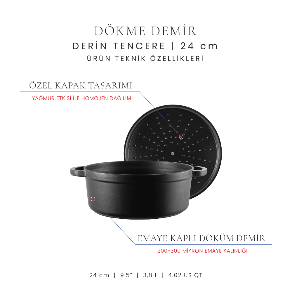 Voeux 24 cm Derin Tencere