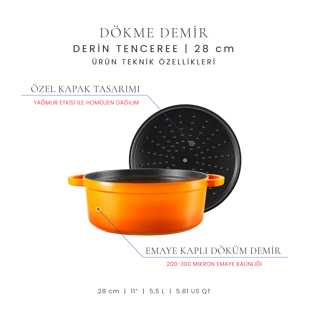 Voeux 28 cm Derin Tencere