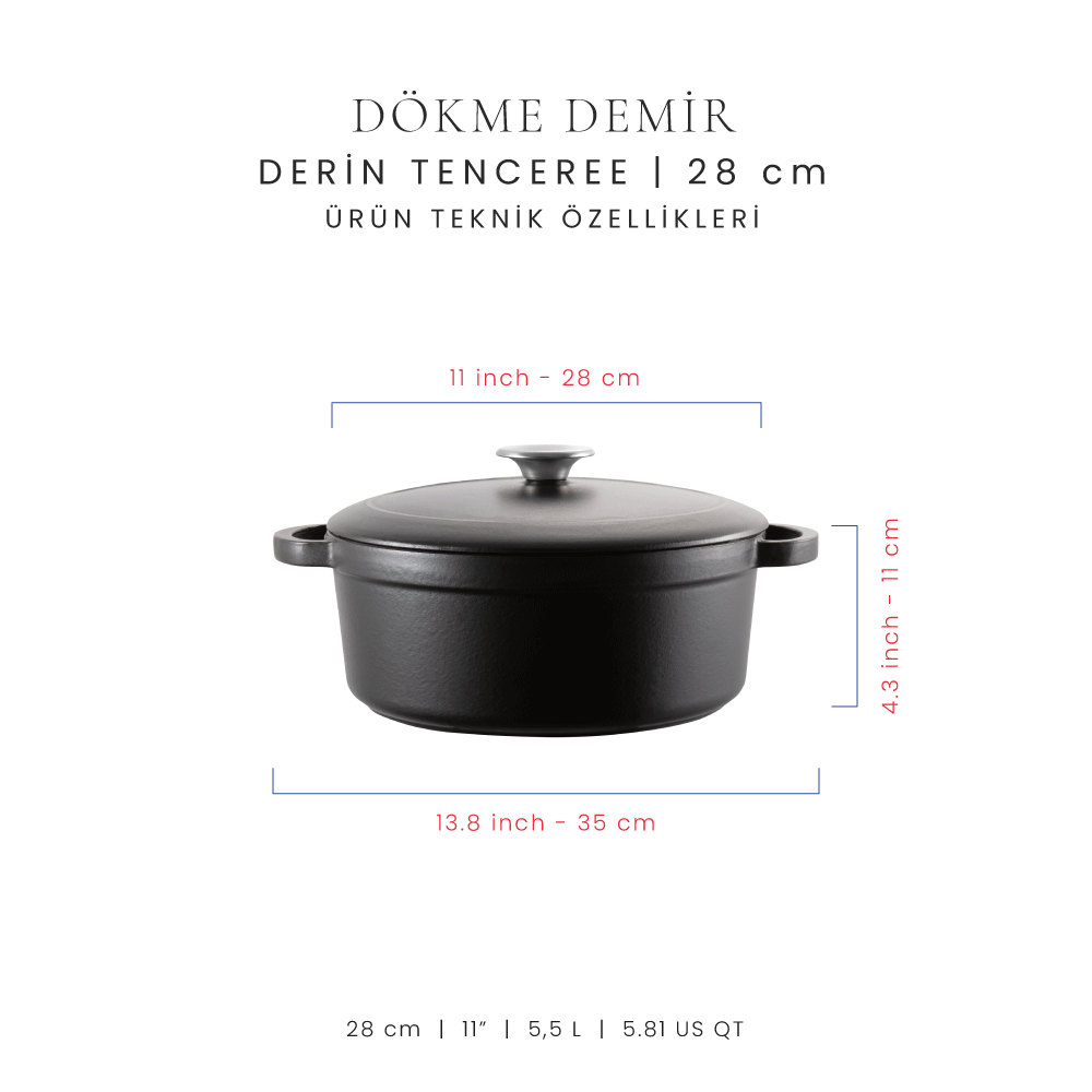 Voeux 28 cm Derin Tencere