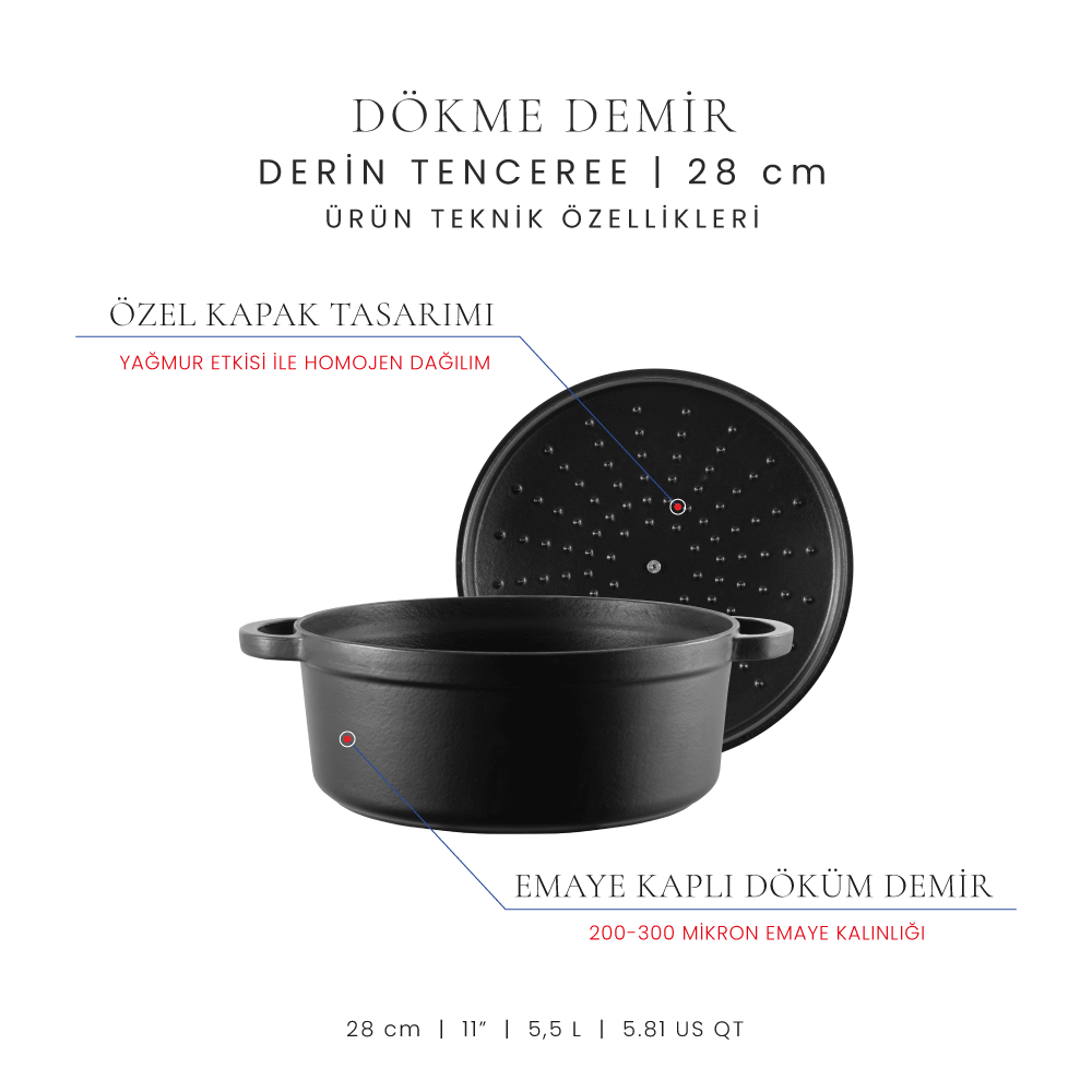 Voeux 28 cm Derin Tencere