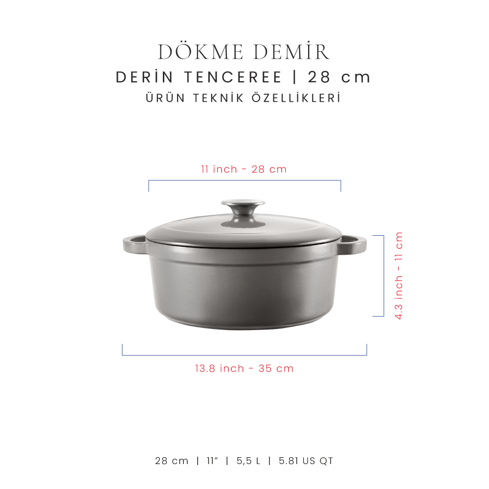 Voeux 28 cm Derin Tencere