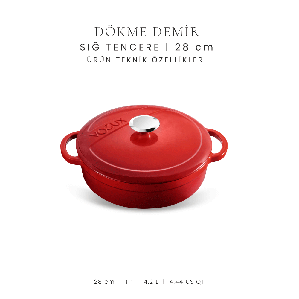 Voeux 28 cm Sığ Tencere
