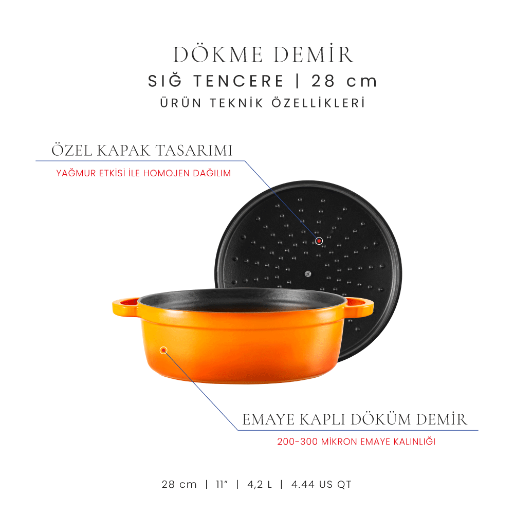 Voeux 28 cm Sığ Tencere