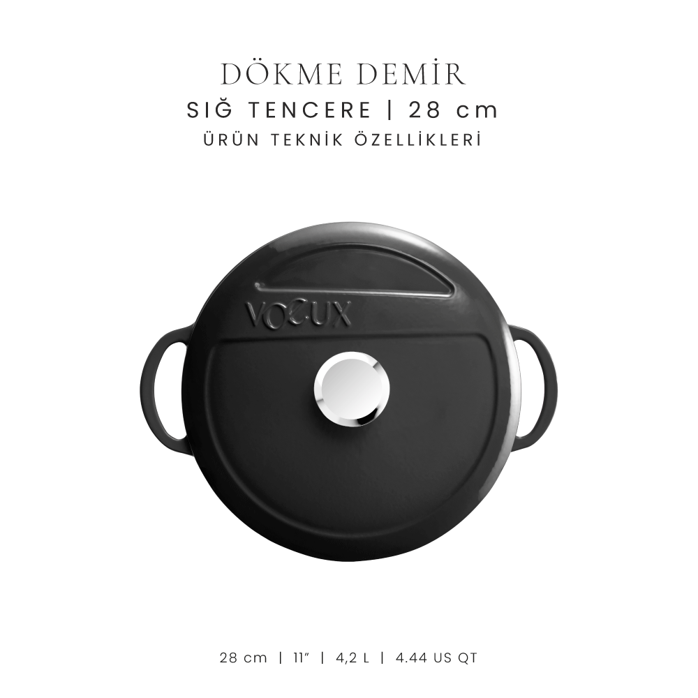 Voeux 28 cm Sığ Tencere
