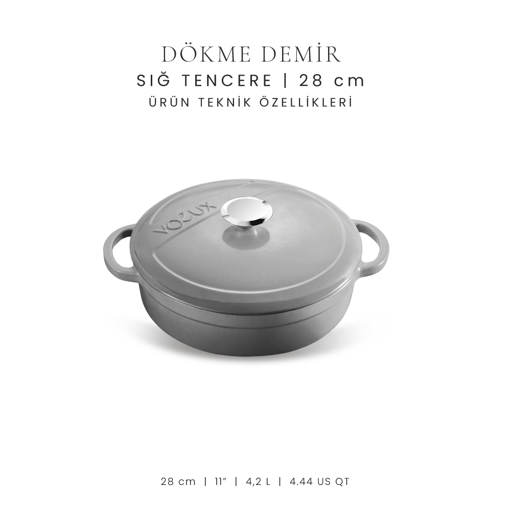 Voeux 28 cm Sığ Tencere