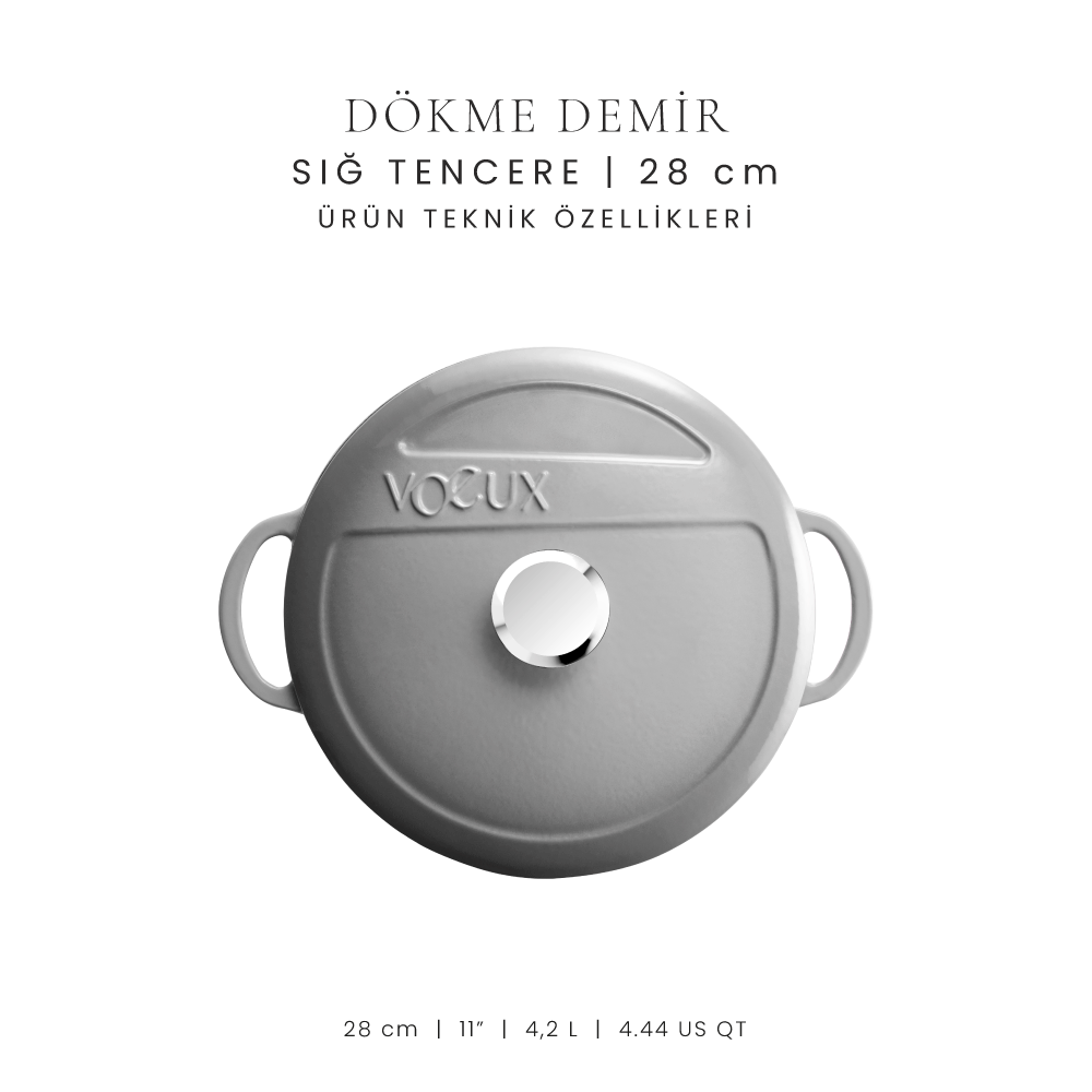 Voeux 28 cm Sığ Tencere