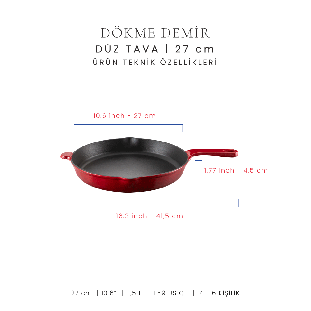Voeux 27 cm Düz Tava