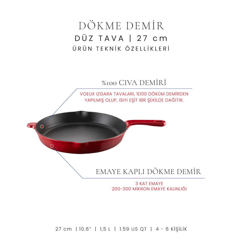 Voeux 27 cm Düz Tava