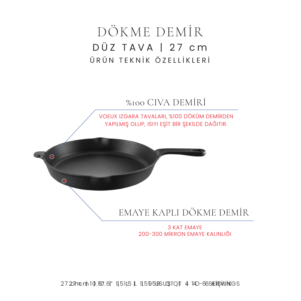 Voeux 27 cm Düz Tava