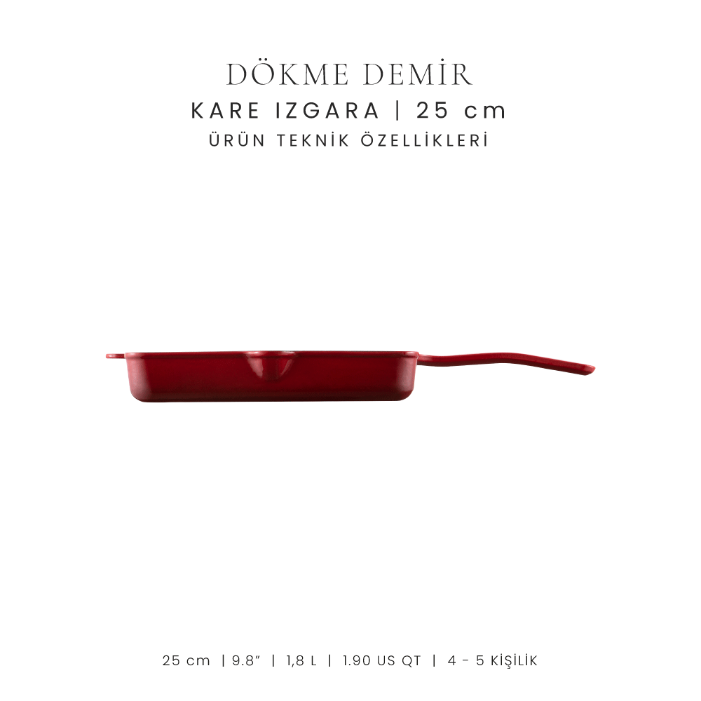 Voeux 25 Cm Kare Izgara Tava