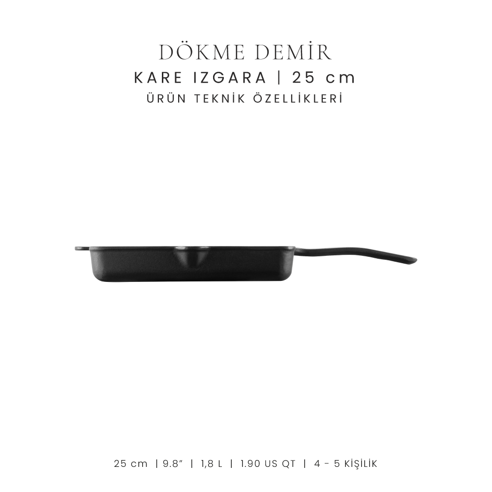 Voeux 25 Cm Kare Izgara Tava