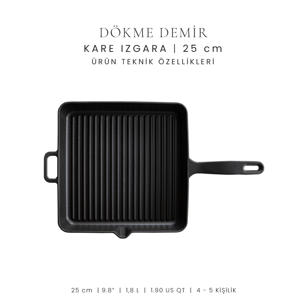 Voeux 25 Cm Kare Izgara Tava