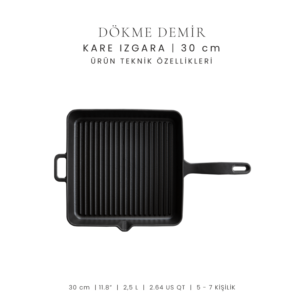 Voeux 30 Cm Kare Izgara Tava