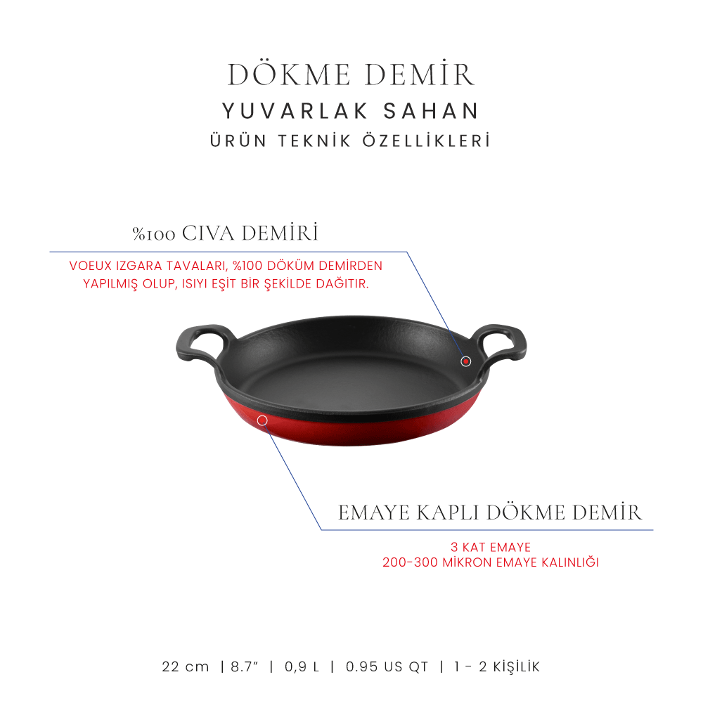 Voeux 22 cm Yuvarlak Sahan