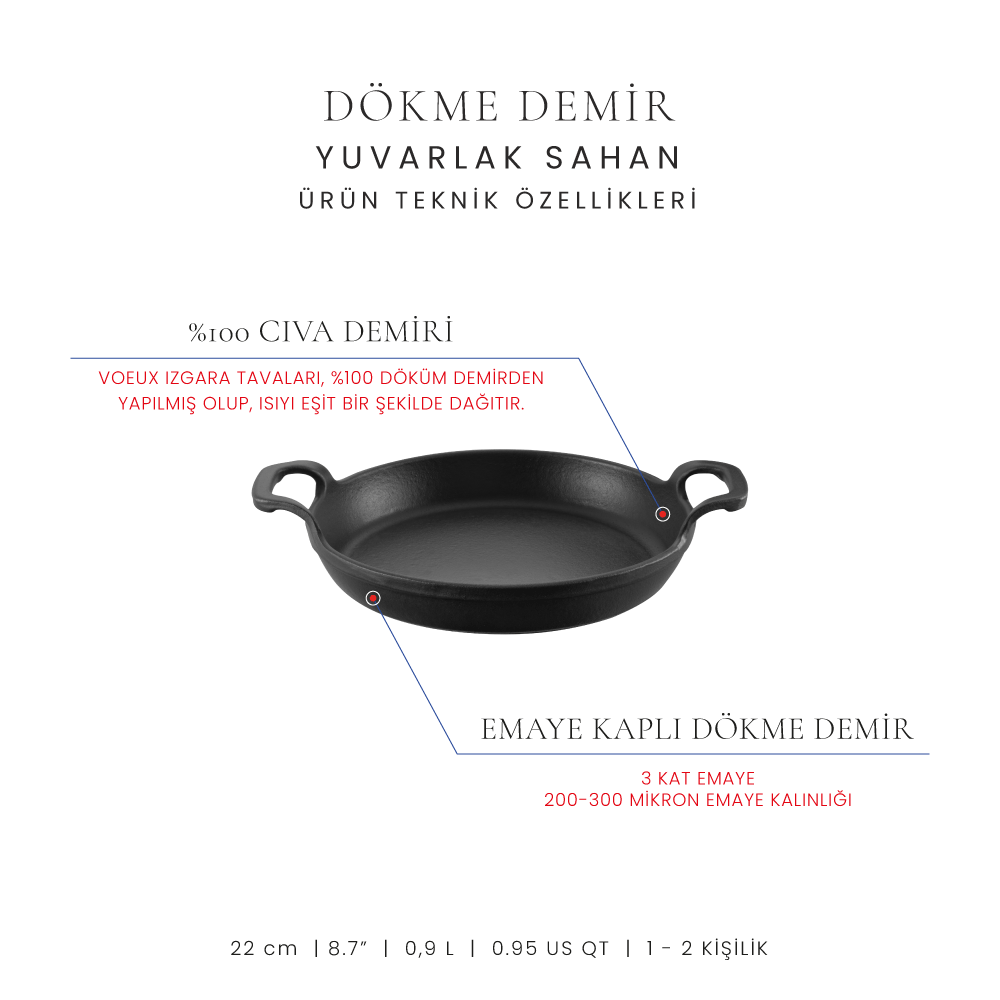 Voeux 22 cm Yuvarlak Sahan