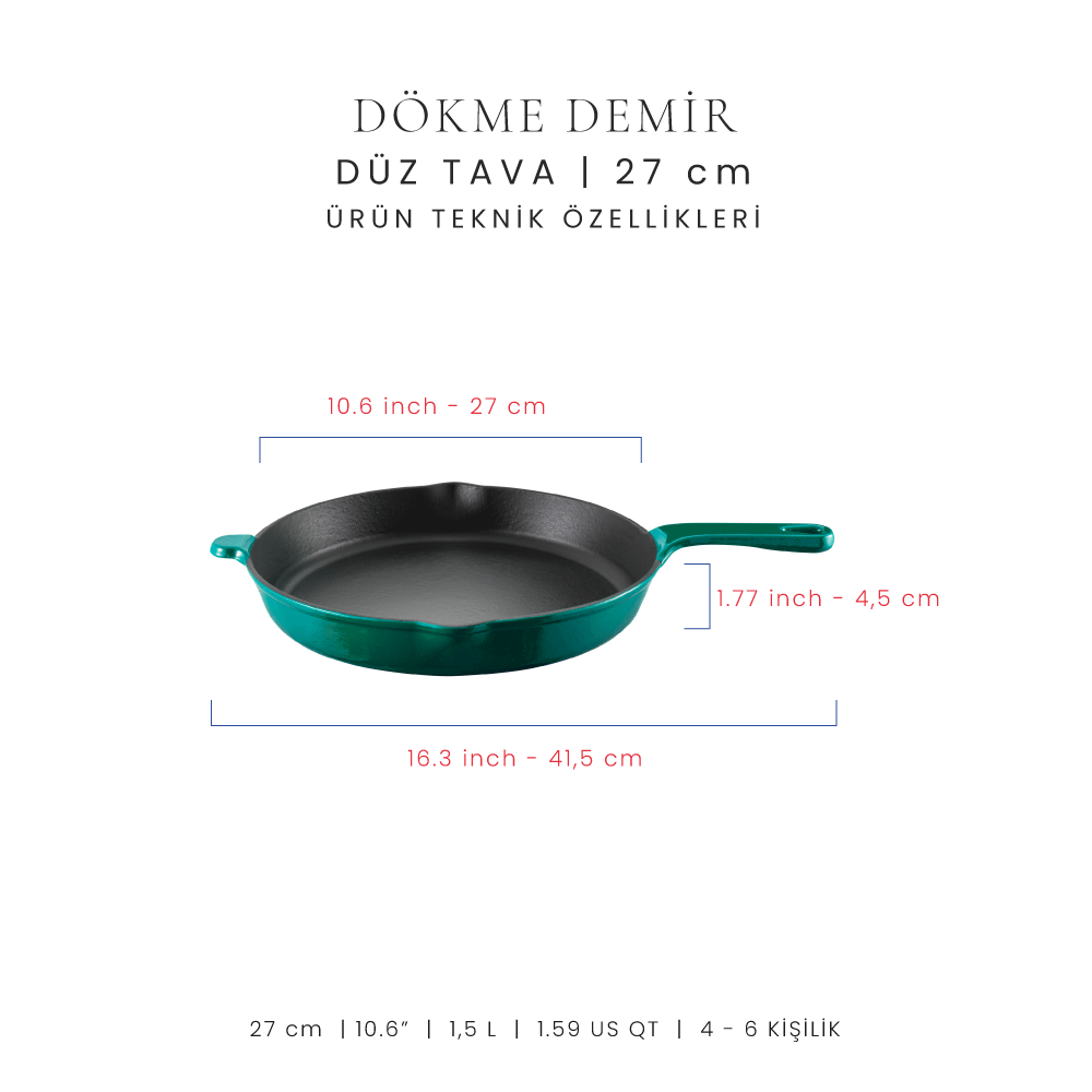 Voeux 27 cm Düz Tava