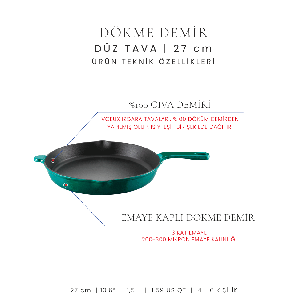 Voeux 27 cm Düz Tava
