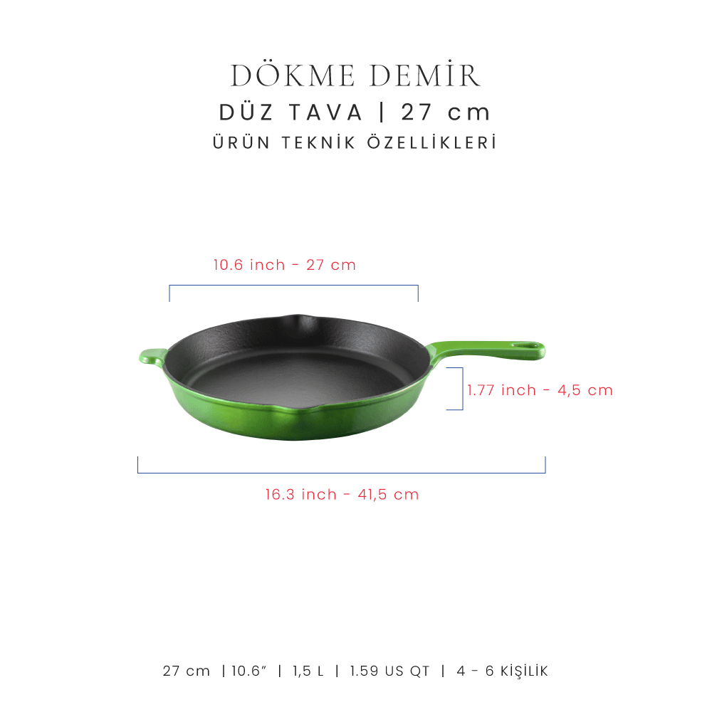 Voeux 27 cm Düz Tava