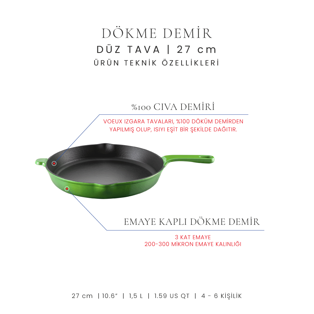 Voeux 27 cm Düz Tava