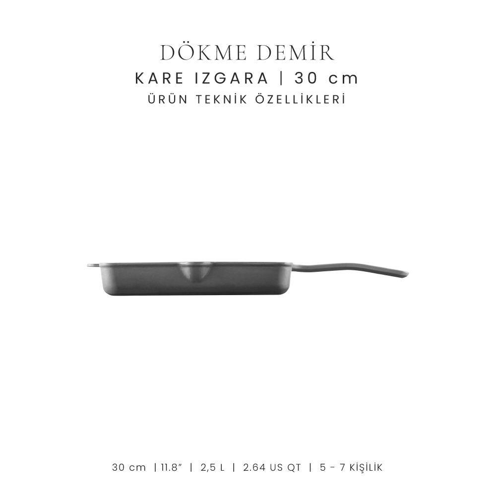 Voeux 30 Cm Kare Izgara Tava