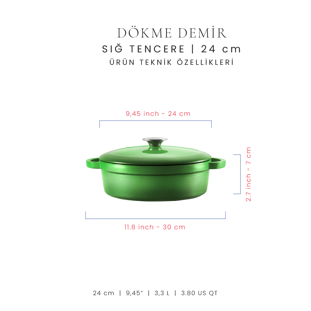 Voeux 24 cm Sığ Tencere