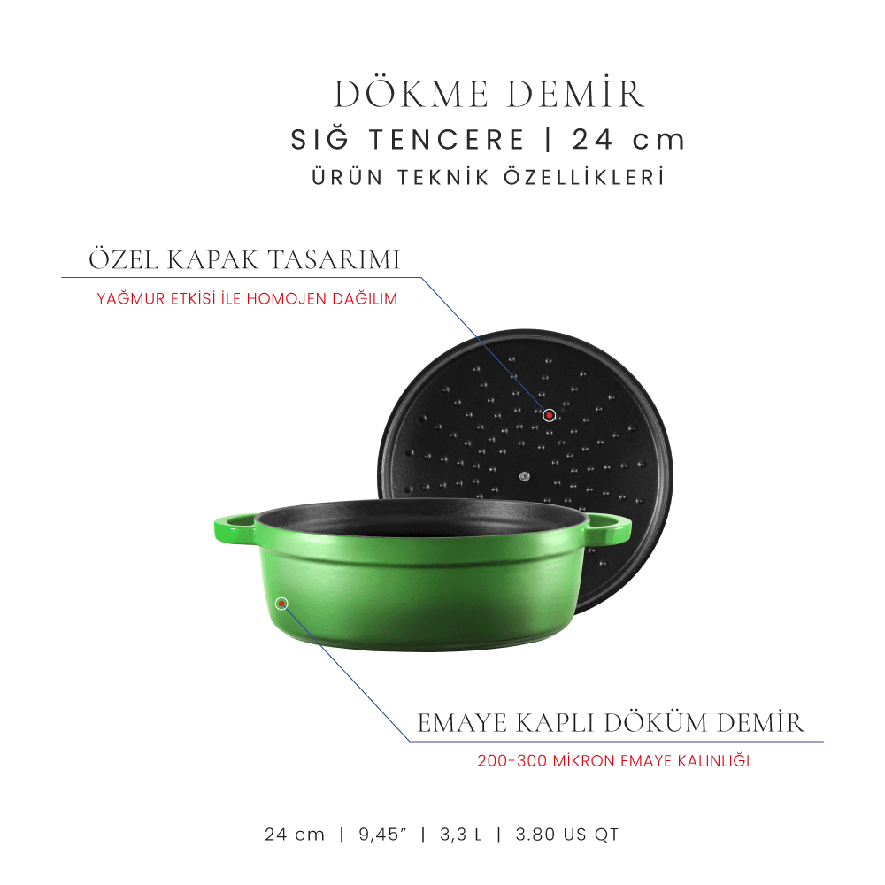 Voeux 24 cm Sığ Tencere