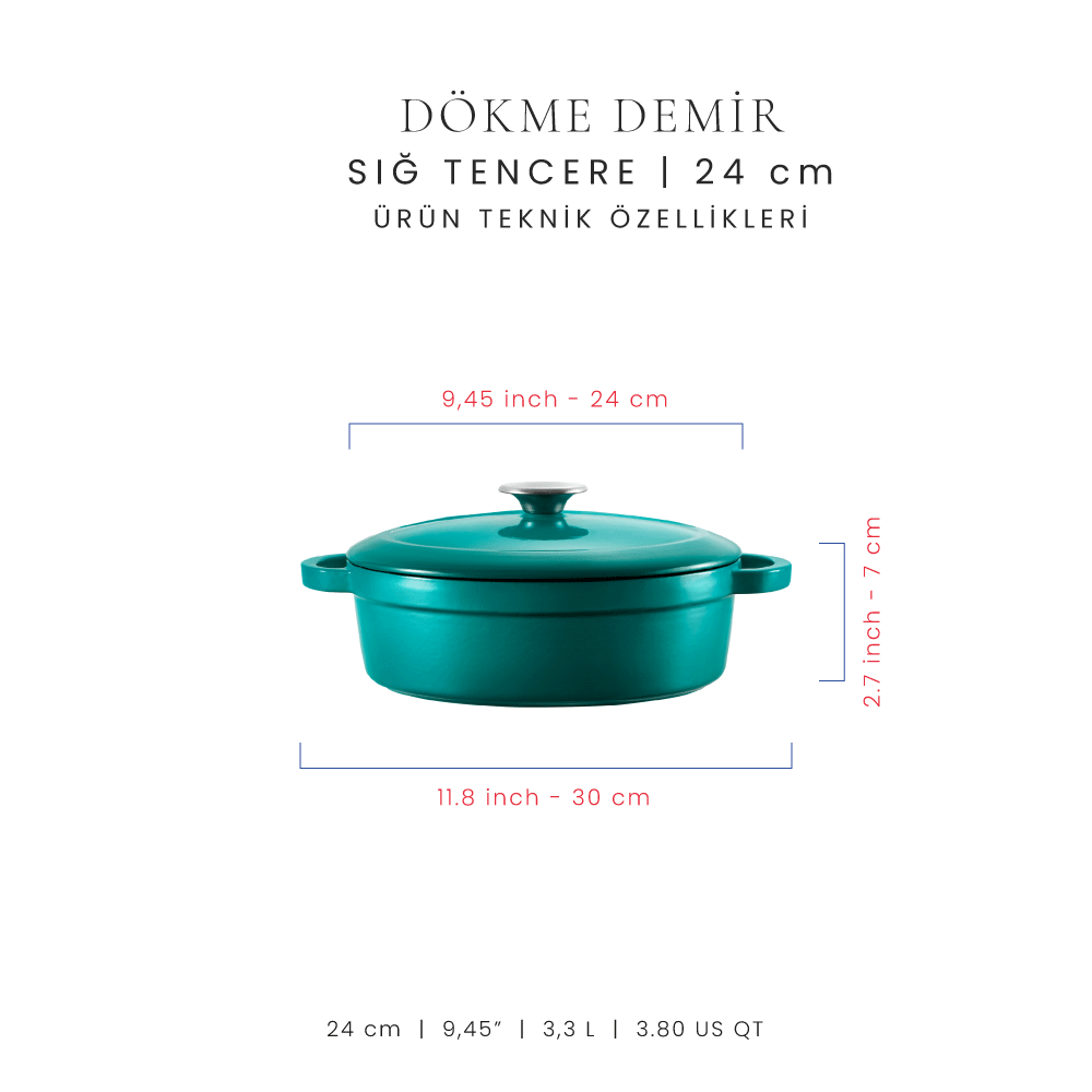 Voeux 24 cm Sığ Tencere
