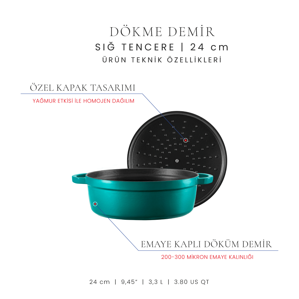 Voeux 24 cm Sığ Tencere