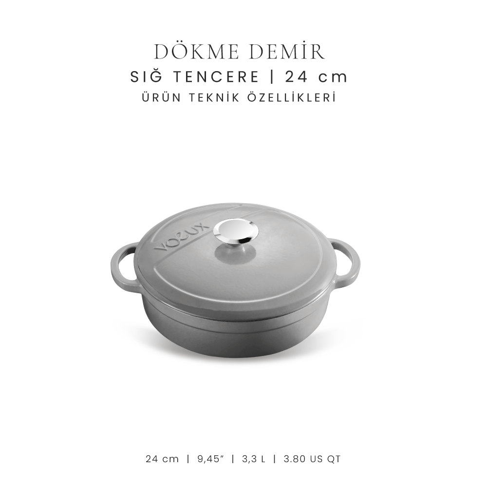 Voeux 24 cm Sığ Tencere