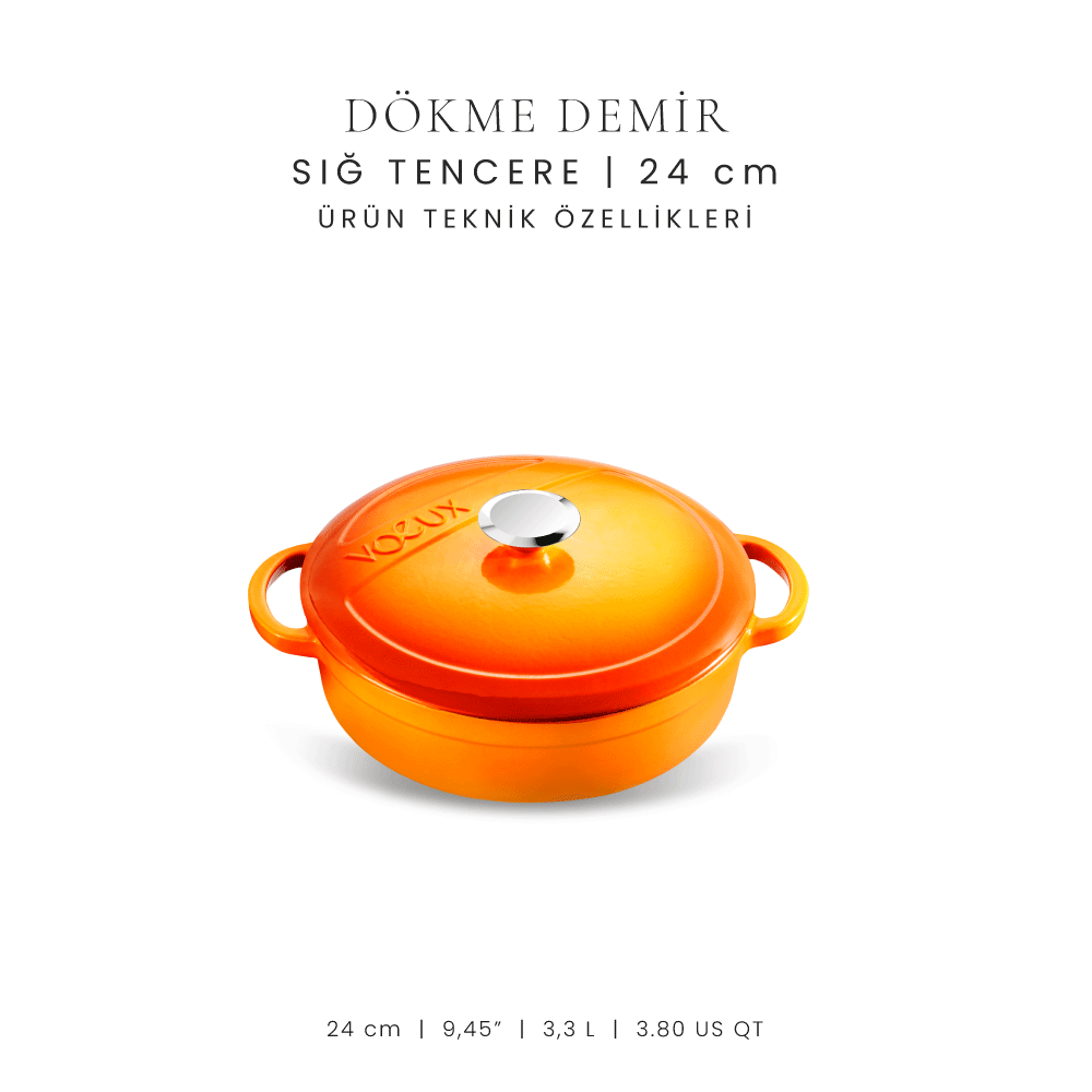 Voeux 24 cm Sığ Tencere