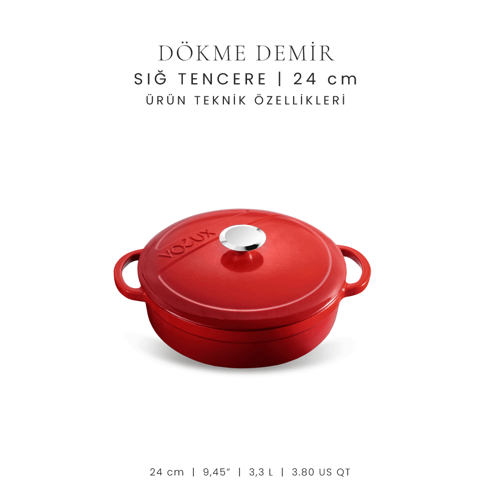 Voeux 24 cm Sığ Tencere