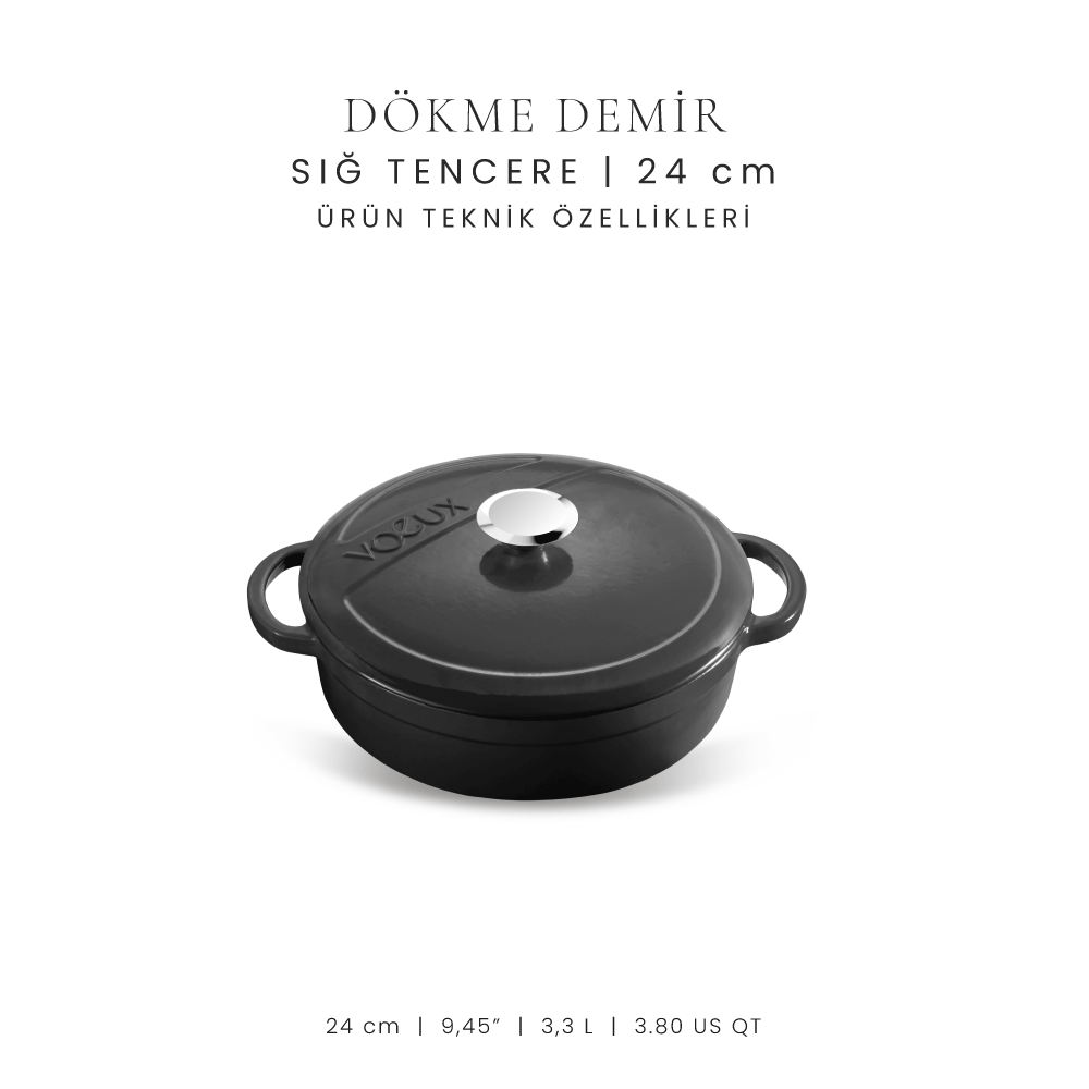 Voeux 24 cm Sığ Tencere