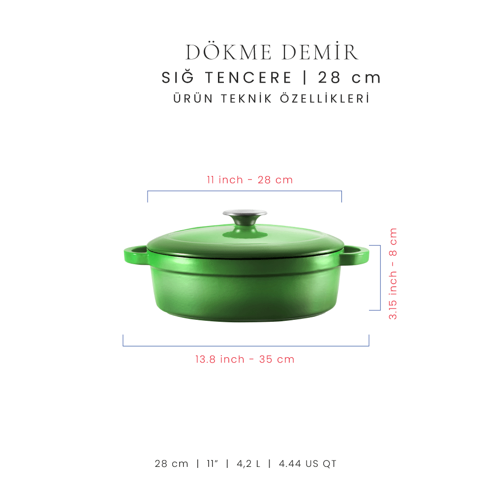 Voeux 28 cm Sığ Tencere