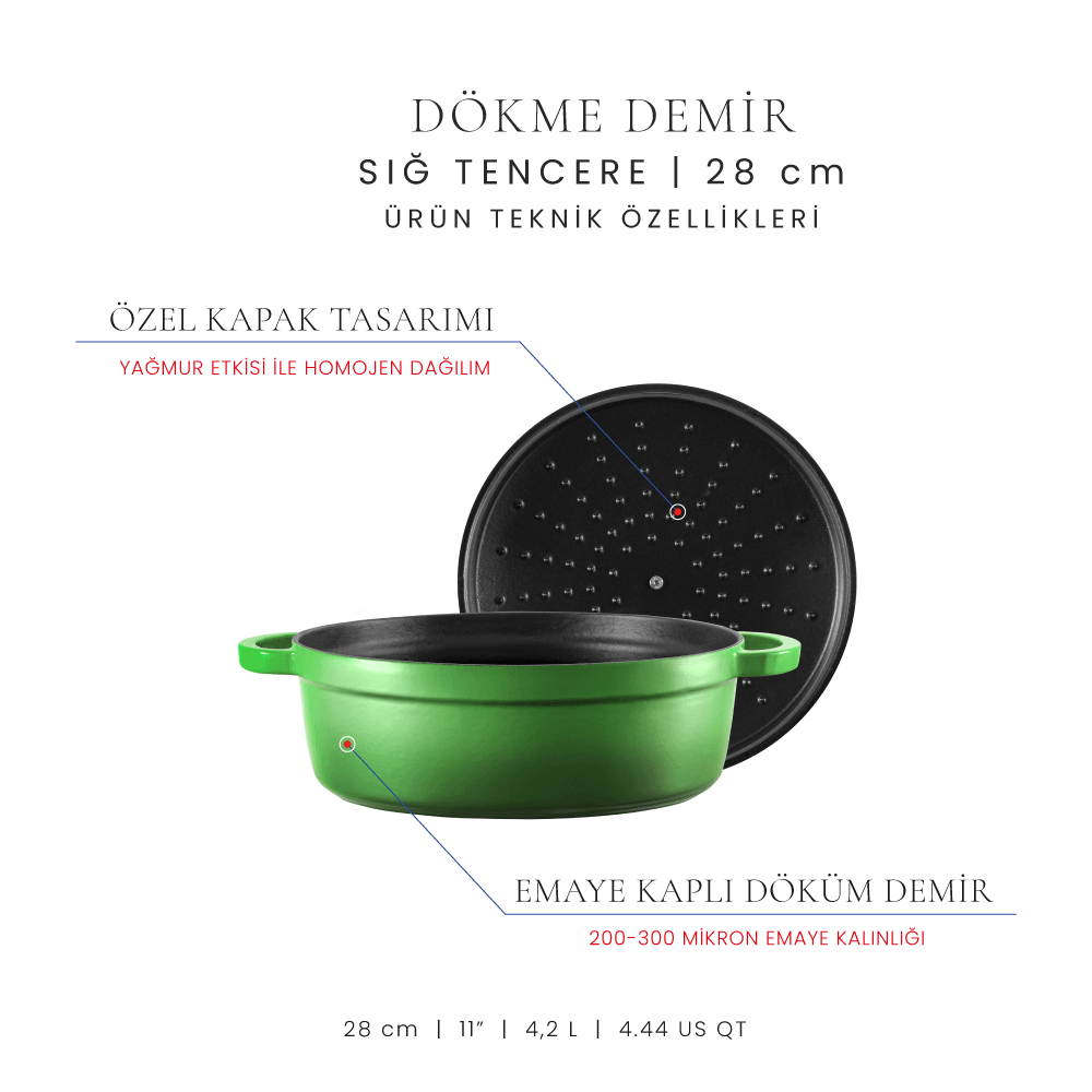 Voeux 28 cm Sığ Tencere