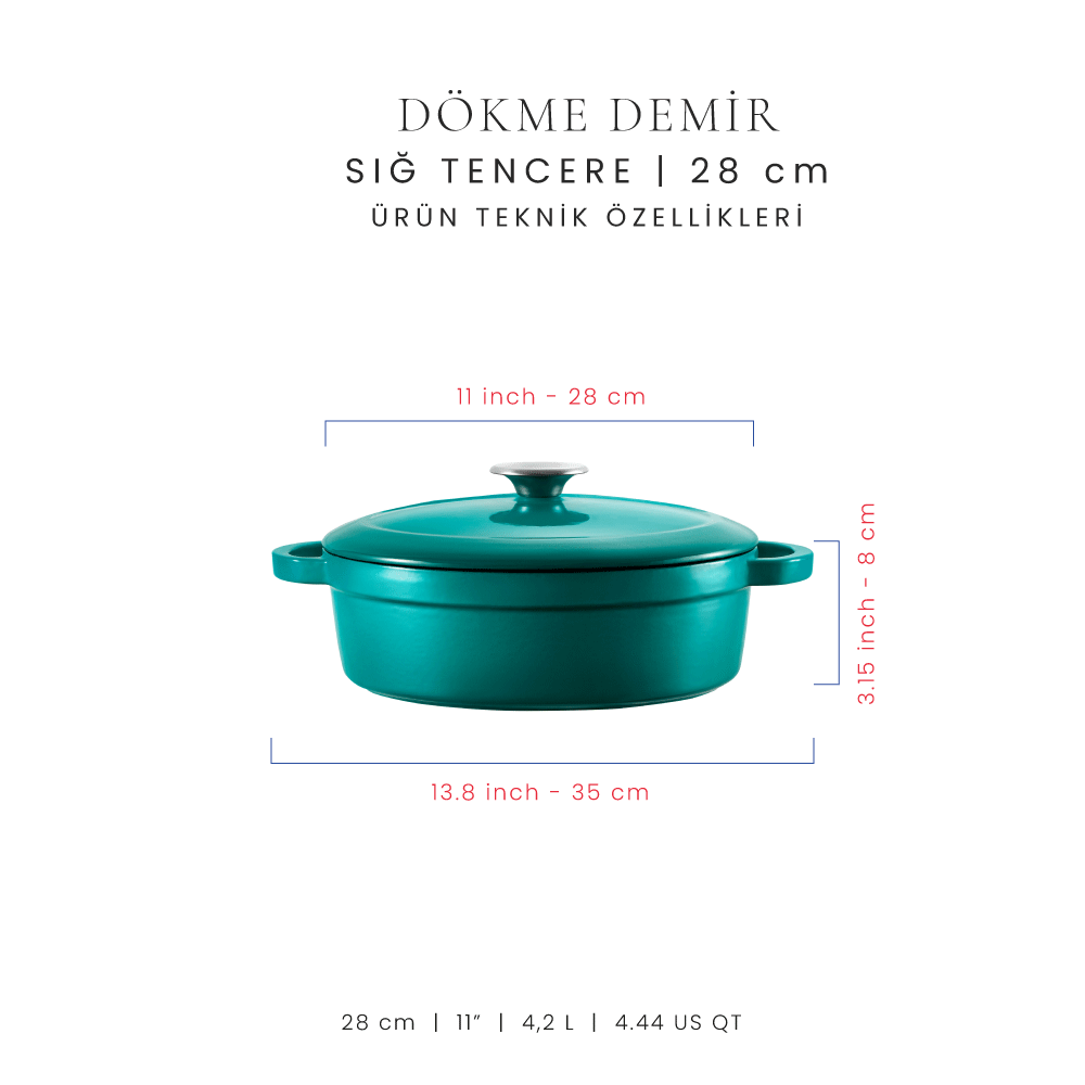 Voeux 28 cm Sığ Tencere