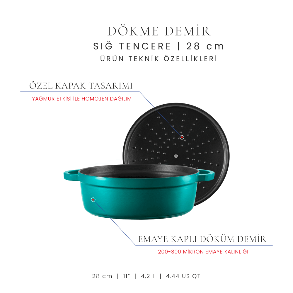 Voeux 28 cm Sığ Tencere