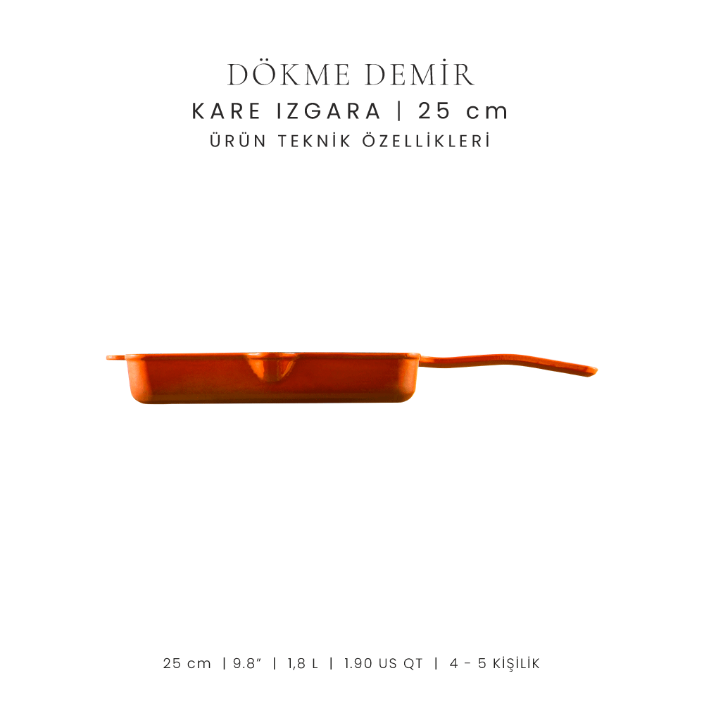 Voeux 25 Cm Kare Izgara Tava