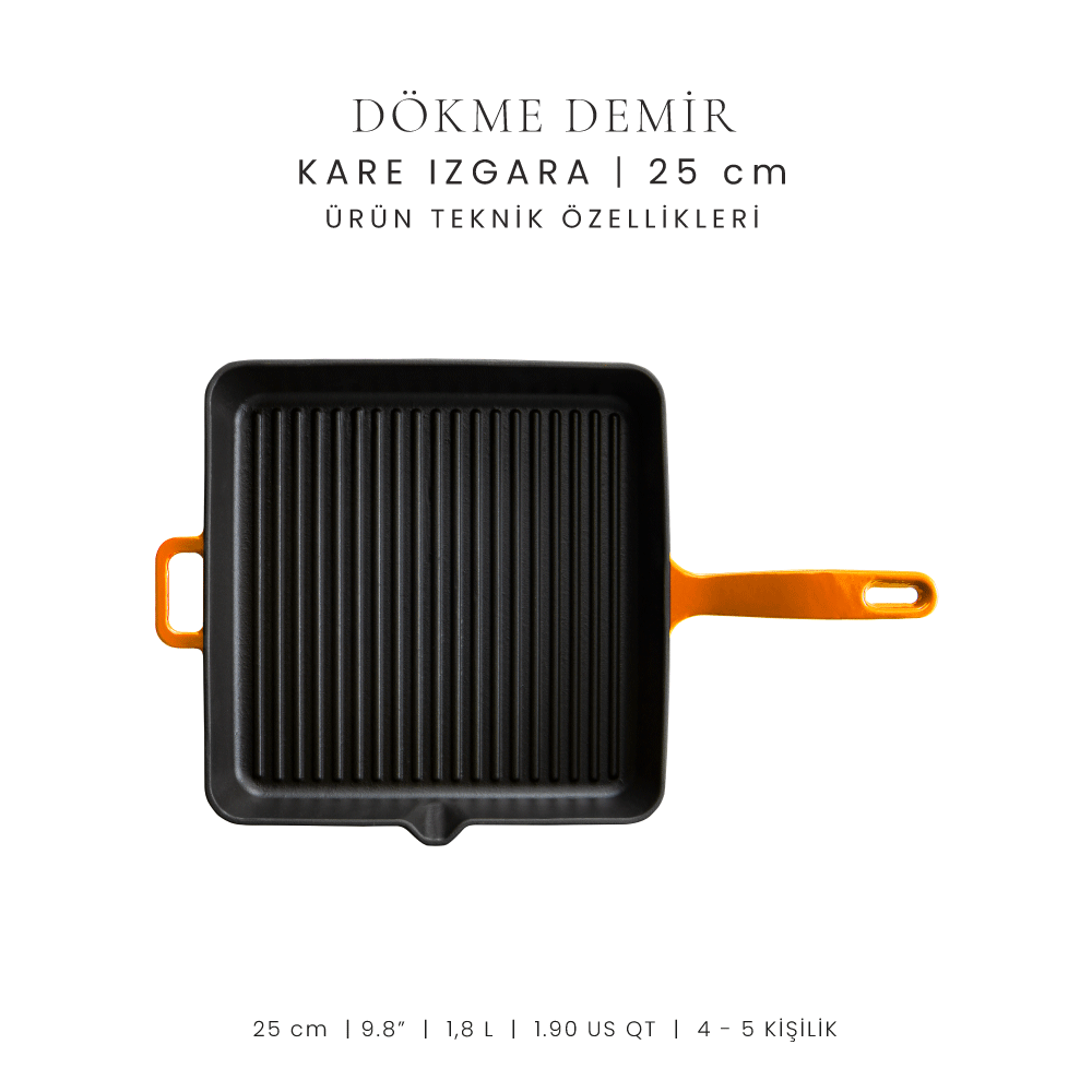 Voeux 25 Cm Kare Izgara Tava