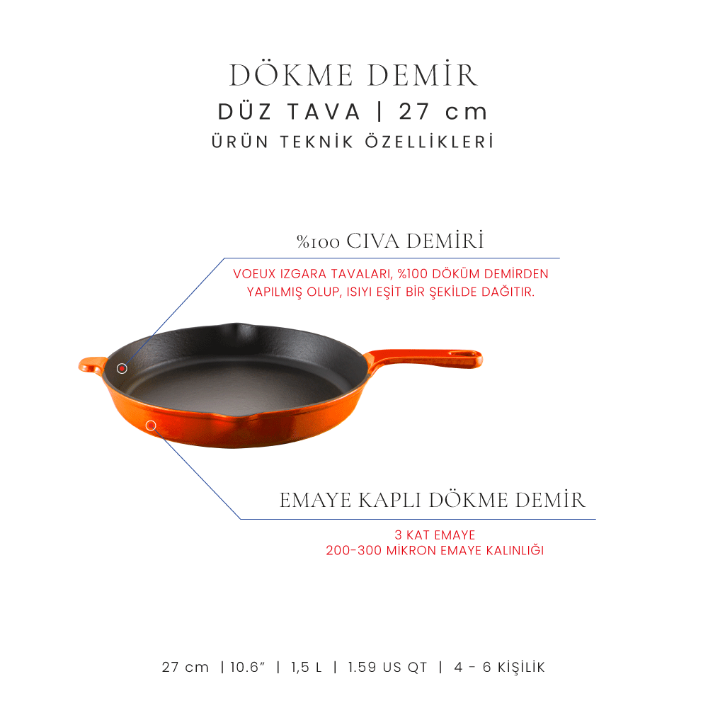 Voeux 27 cm Düz Tava