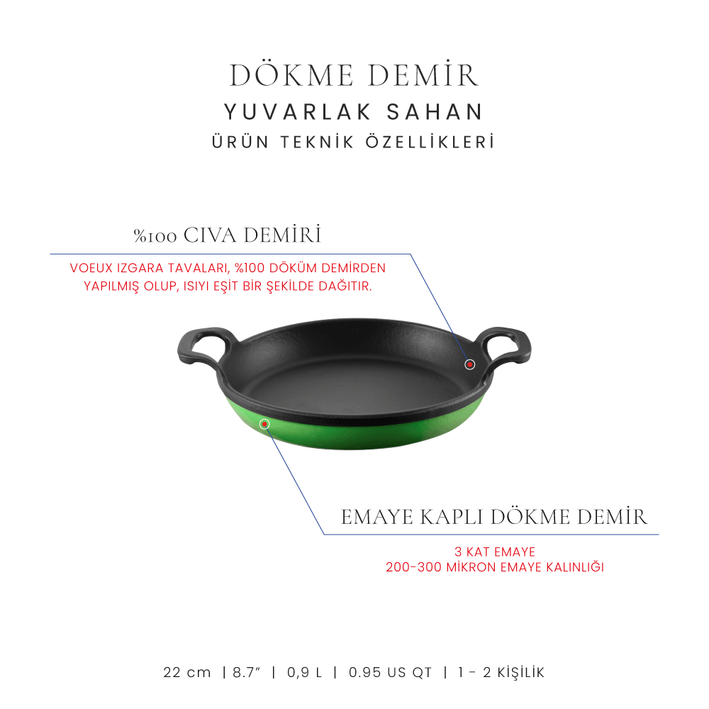Voeux 22 cm Yuvarlak Sahan