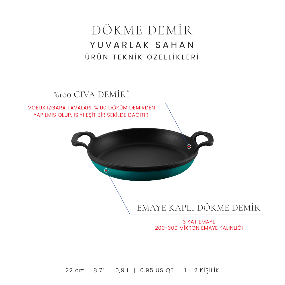 Voeux 22 cm Yuvarlak Sahan