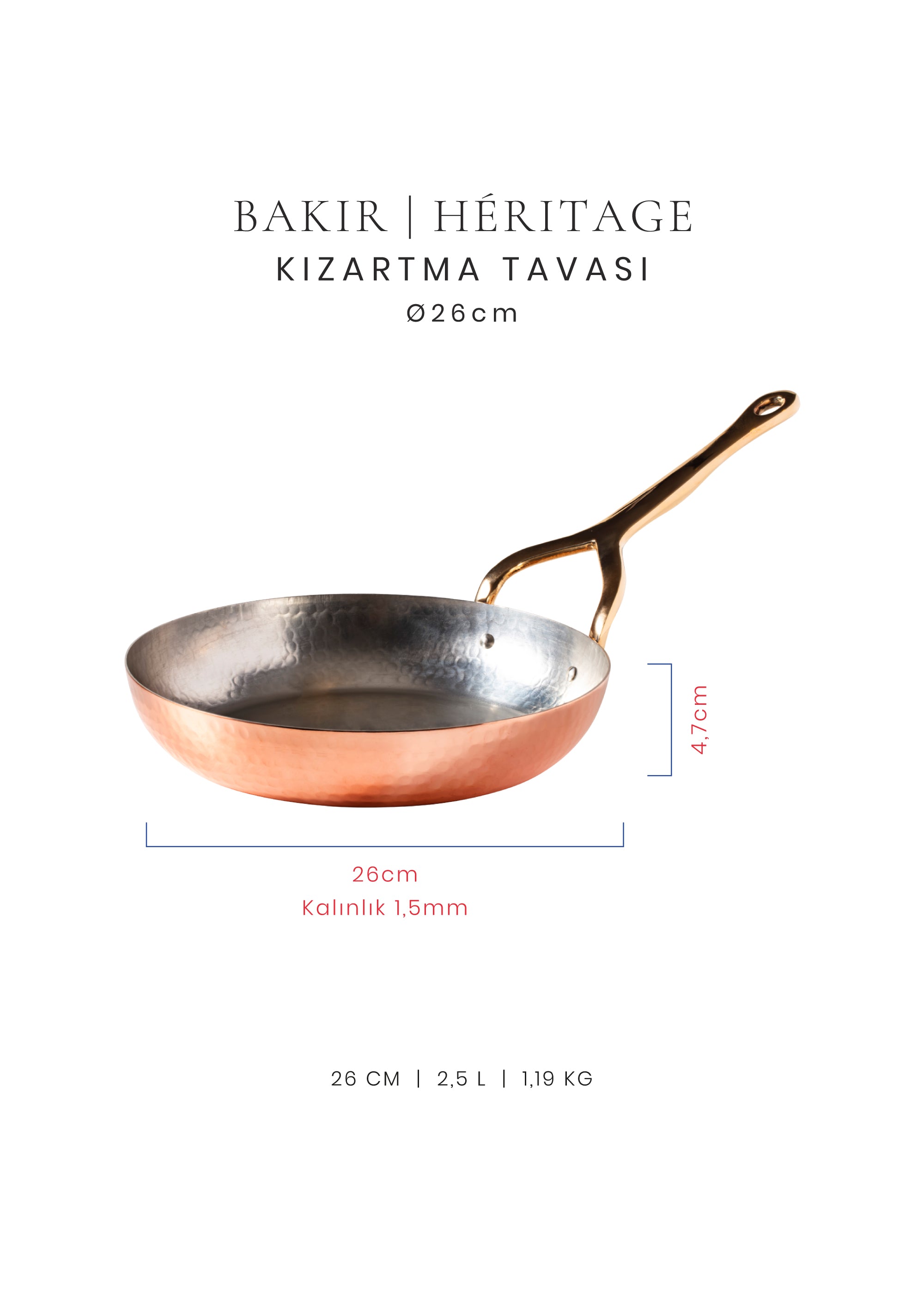 Voeux Kızartma Tavası - Bakır - Héritage