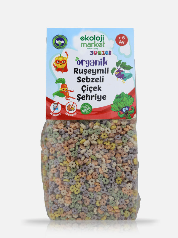 Organik Junior Ruşeymli Sebzeli Çiçek Şehriye 250 Gr