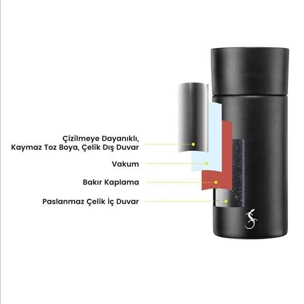 Lurch - 360° EDS Termos 300 ml Mat Siyah, Paslanmaz Çelik - Çift Cidarlı, Sızdırmaz - 270986