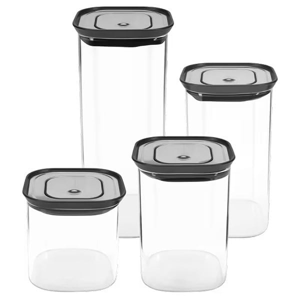Lurch - 600 ml Borosilikat Cam Saklama Kabı, Paslanmaz Çelik Vakum Valfli Kapak - 240840