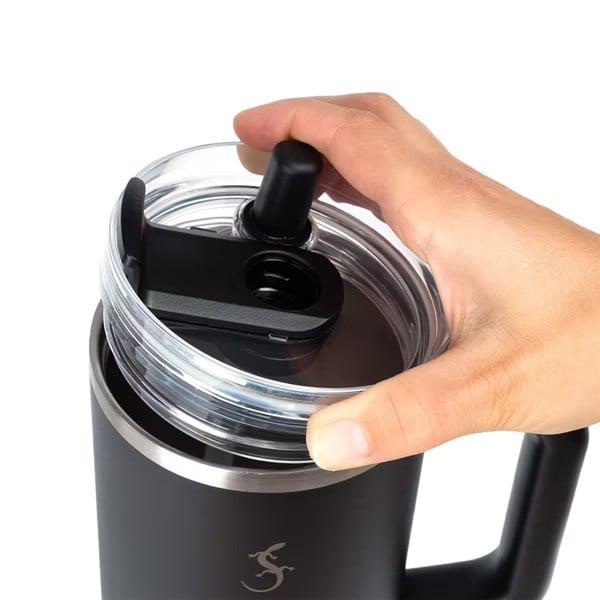 Lurch - “Big Cup” 0.8 L Fildişi, Paslanmaz Çelik Termos - Uzatılabilir Pipetli, Çift Cidarlı, Sızdırmaz - 270976