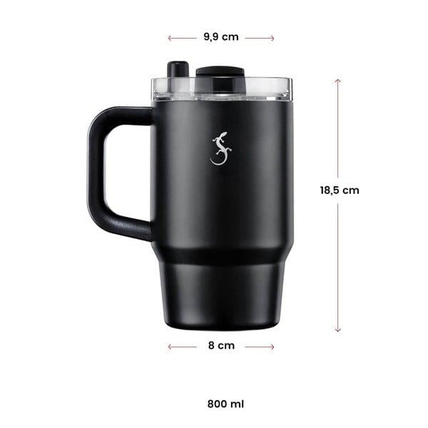 Lurch - “Big Cup” 0.8 L Lila, Paslanmaz Çelik Termos - Uzatılabilir Pipetli, Çift Cidarlı, Sızdırmaz - 270975